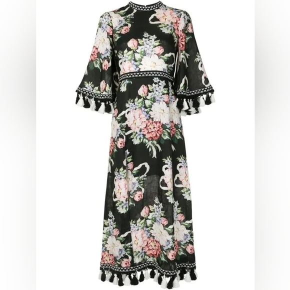 Alice McCall Black Magic Moments Linen Midi Dress NWT - Picture 2 of 15